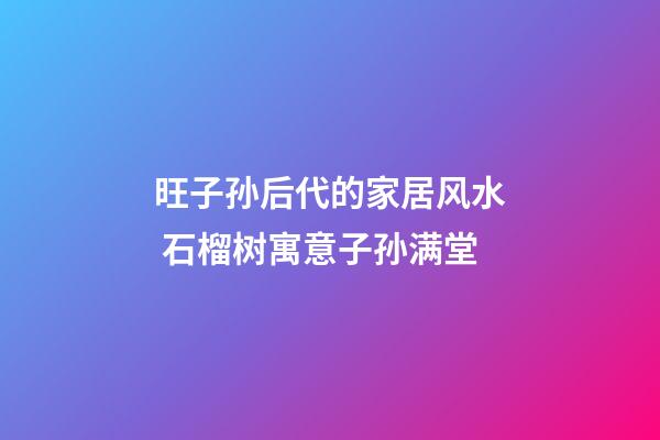 旺子孙后代的家居风水 石榴树寓意子孙满堂